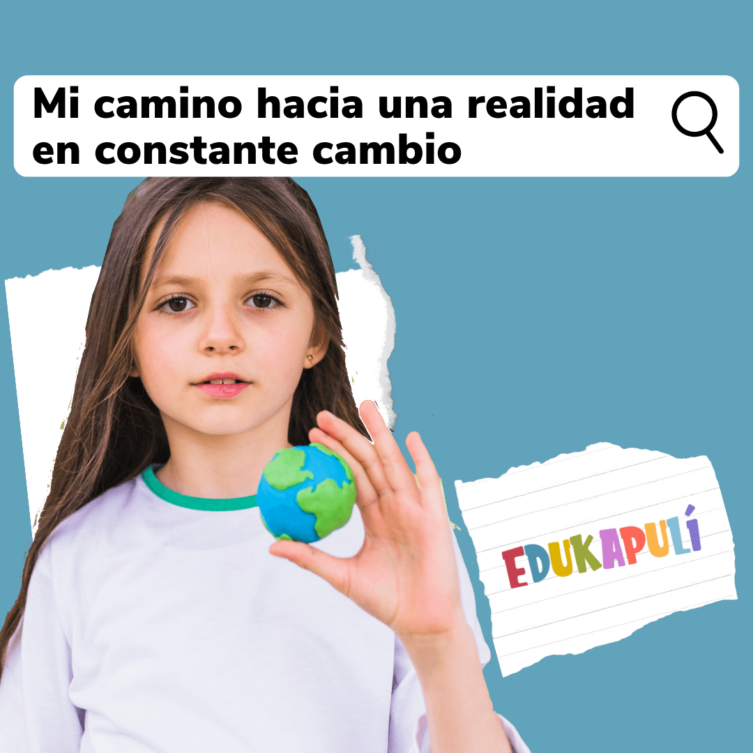 niña sujento en su mano unmundo de plastilina